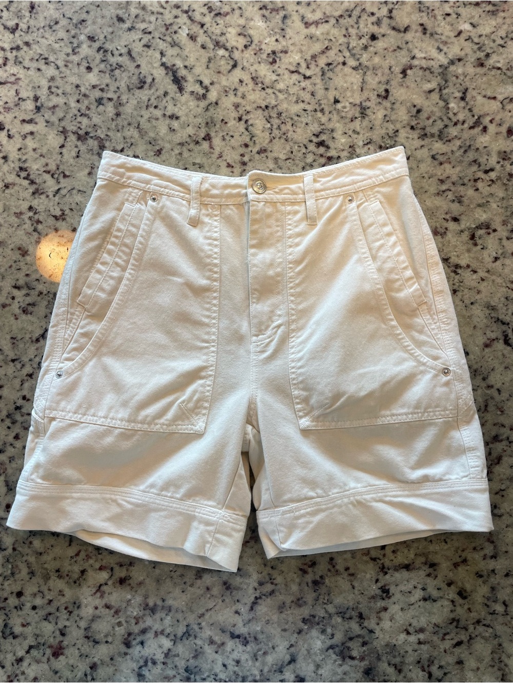 We the free “Milo” 100% cotton carpenter shorts ivory 0